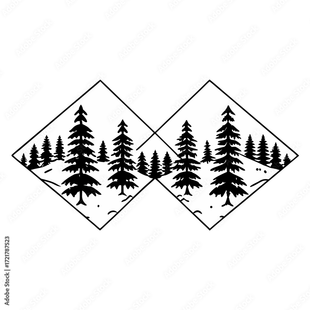 Obraz premium christmas trees vector illustration