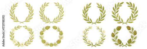 Elegant green wreath designs suitable for various decorative uses in crafts and events throughout the year