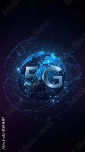 5g network covering planet earth with data connections