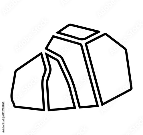 Mountain Rock Stone Outline Icon for Nature or Geology Projects
