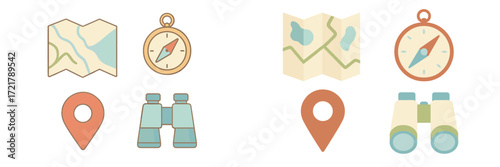 Exploring nature with maps, compasses, and binoculars for adventure seekers and outdoor lovers
