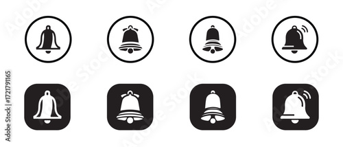 Set of bell icon vector, collection bell icon, bell icon alert symbols, sound alert icons, sound wave icons, bell icon set, vector illustration EPS 10. 