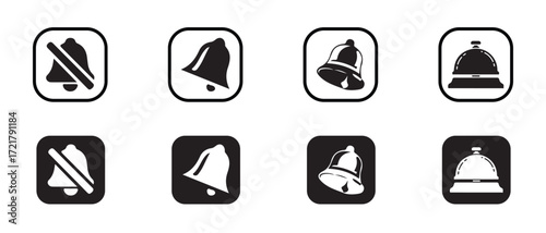 Set of bell icon vector, collection bell icon, bell icon alert symbols, sound alert icons, sound wave icons, bell icon set, vector illustration EPS 10. 