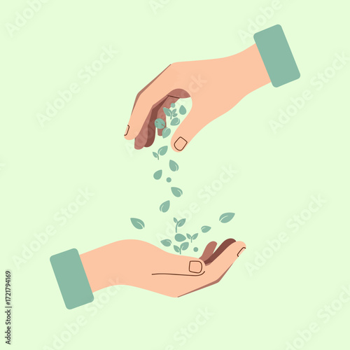 Sharing Nature's Bounty Hands Planting Seeds of Growth and Sustainability