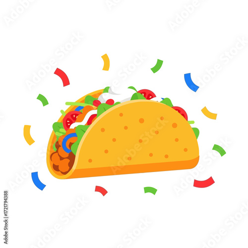 Delicious Taco Illustration A Festive Food Design