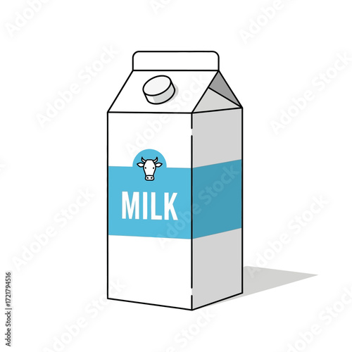 Milk Carton Illustration Simple Design for Dairy Products