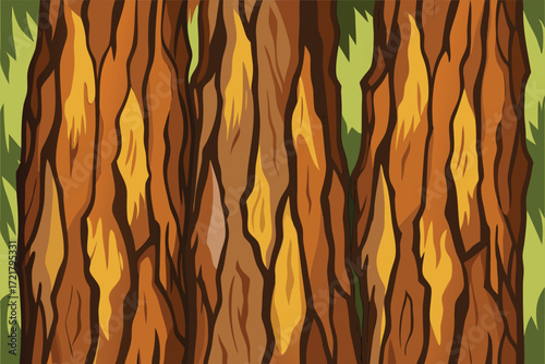 Close-up view of textured tree bark in a forest setting during daylight