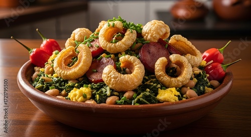Wallpaper Mural Traditional Dish, Home Kitchen, Food Photography, Cozy Atmosphere, Close-Up View, Flavorful Ingredients Torontodigital.ca
