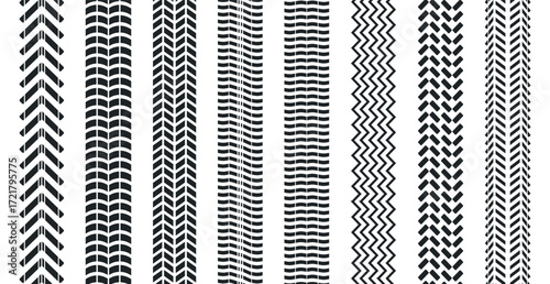 Set 8pcs. car tires on white background - Vector illustration