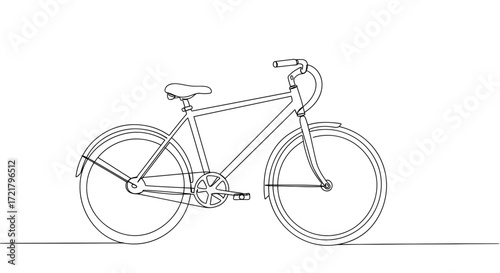 Simple line drawing of a bicycle in minimalist style  