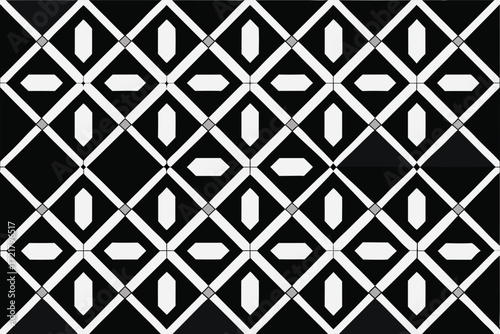 Geometric patterns in black and white create a striking visual design for modern decor and art enthusiasts