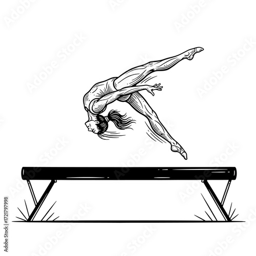 Black vector illustration of Japanese kanji for people in a sport pose, with a silhouette of a man and woman on a bench
