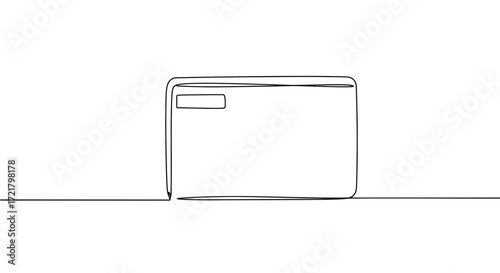 Line art illustration of a simple kitchen toaster on a surface  