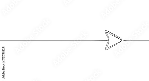 Simple arrow outline graphic with minimalistic design  