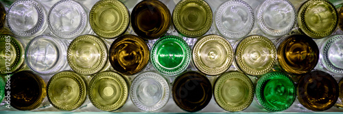 Wallpaper Mural Panoramic image. Bottles of different colors on the shelf Torontodigital.ca