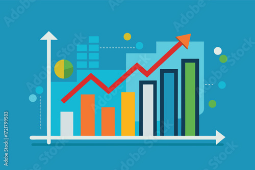 Visual representation of increasing sales trends in a modern business setting
