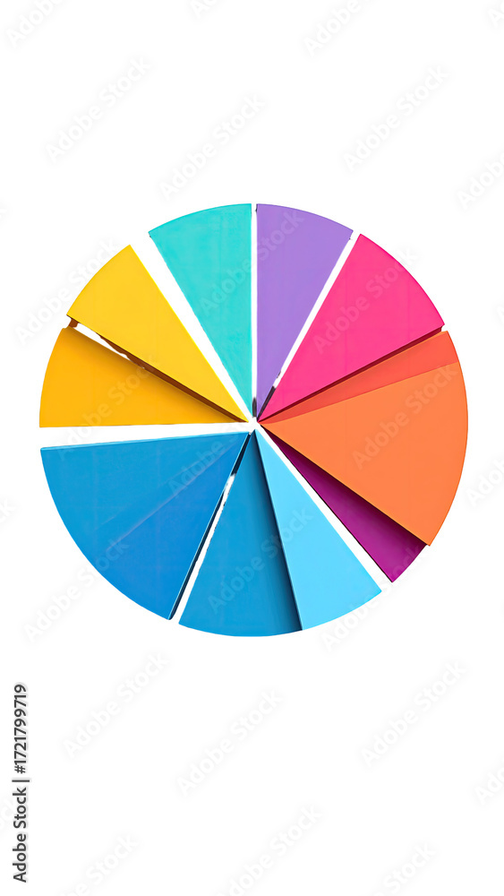 Obraz premium Vibrant colorful pie chart