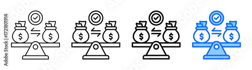 Financial Stability icon In Different Styles Set Collection