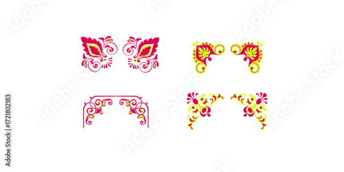 Elegant red decorative Indian festival borders with mandala and ornamental lace patterns. Perfect for Navratri, Dussehra, and Diwali backgrounds, greeting cards, invitations, banners.	