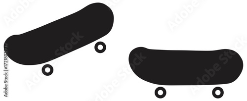 Black skateboard silhouette vector illustration design.