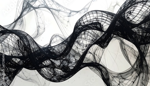 Abstract grayscale flowing lines, mesh-like texture