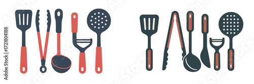 Cooking utensils arranged in an artistic design showcasing essential kitchen tools and equipment for culinary preparation