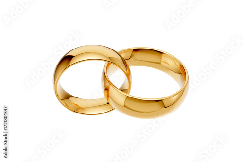 Wallpaper Mural Golden wedding rings. gold illustration with transparent background. Symbols of love and fidelity. Male and female ring interlocked with each other Torontodigital.ca
