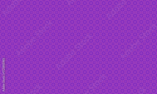 Purple background with repeating geometric pattern of circles and octagons in a symmetrical design