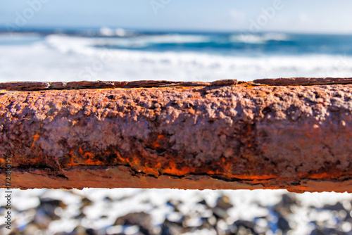 Rusted Bar Against the Atlantic Ocean in Tenerife