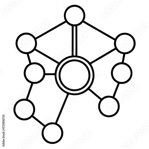 Scientific Molecule Outline Vector Illustration