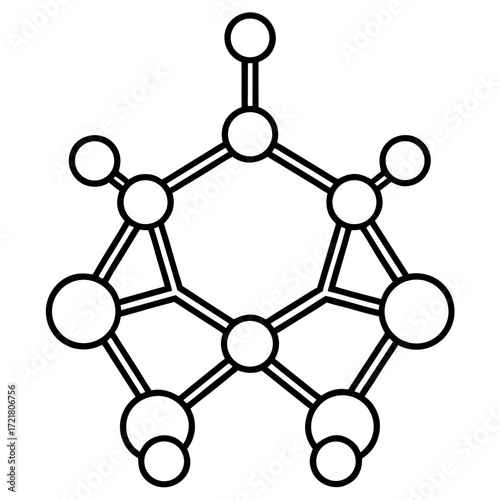 Scientific Molecule Outline Vector Illustration