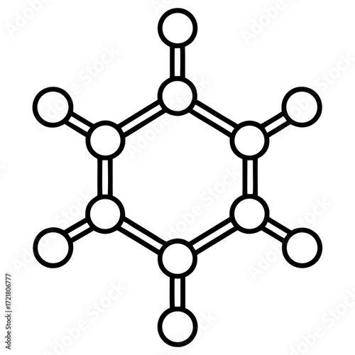 Scientific Molecule Outline Vector Illustration