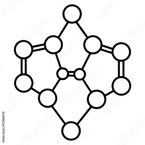 Scientific Molecule Outline Vector Illustration
