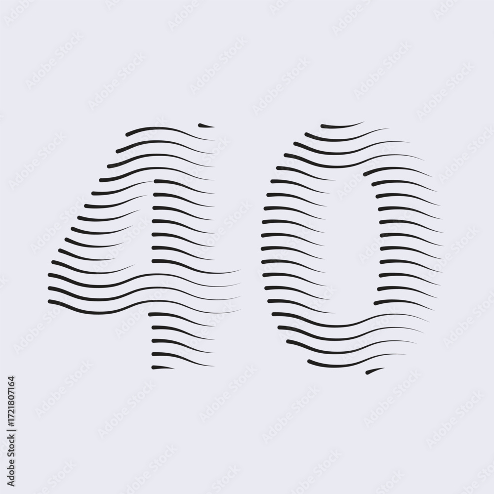 Obraz premium 40 Number Lines Logo Icon vector and Illustration