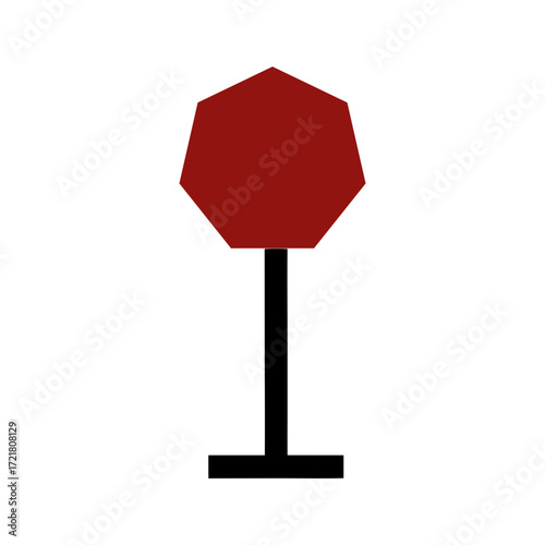 Stop road sign simple vector design with white background for traffic safety illustration