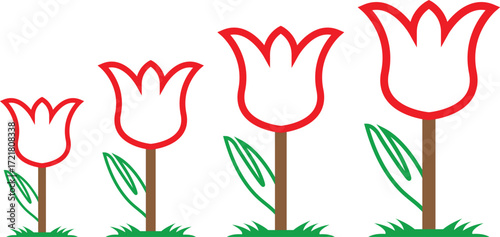 Creative Outline Flower Trees Vector Art Set for Modern Logo Design, Environmental Projects, and Botanical Graphic Elements