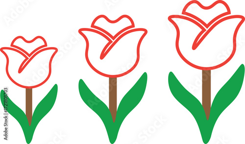 Minimal Flower Tree Line Vector Silhouettes Collection for Botanical Logo Design, Nature Icons, Eco-Friendly Illustrations, and Garden-Themed Creative Projects