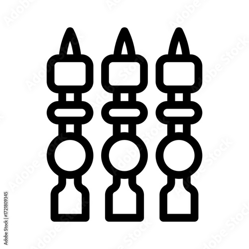 BBQ skewers line icon, BBQ skewers vector outline symbol for apps, websites, and UI design