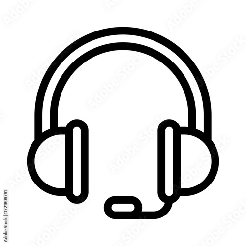 headset line icon, headset vector outline symbol for apps, websites, and UI design