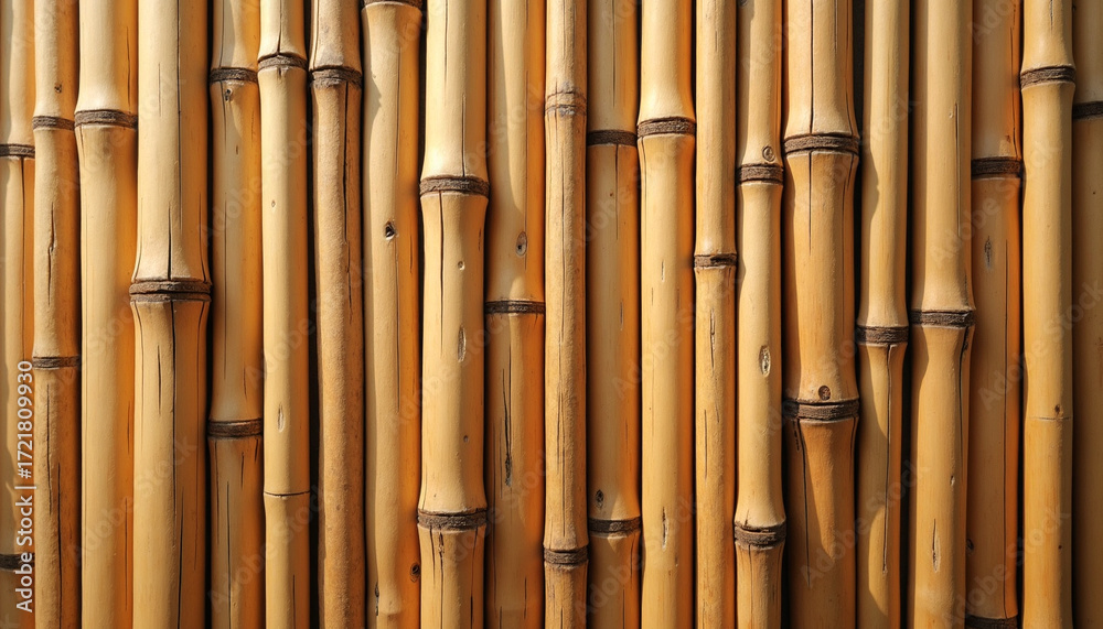 Fototapeta premium Rustic bamboo weave with warm tones and natural organic texture