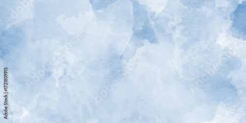 abstract blue watercolor chaotic texturea delicate background of blue, blue sky and white clouds, soft blue with gentle gradients, abstract textured frozen blue ice surface with snow patterns,  