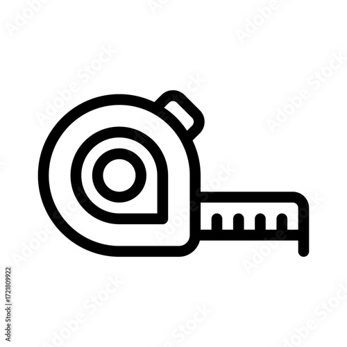 measuring tape line icon, measuring tape vector outline symbol for apps, websites, and UI design