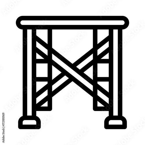 scaffolding line icon, scaffolding vector outline symbol for apps, websites, and UI design