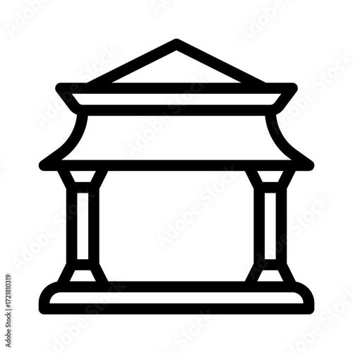 temple line icon, temple vector outline symbol for apps, websites, and UI design