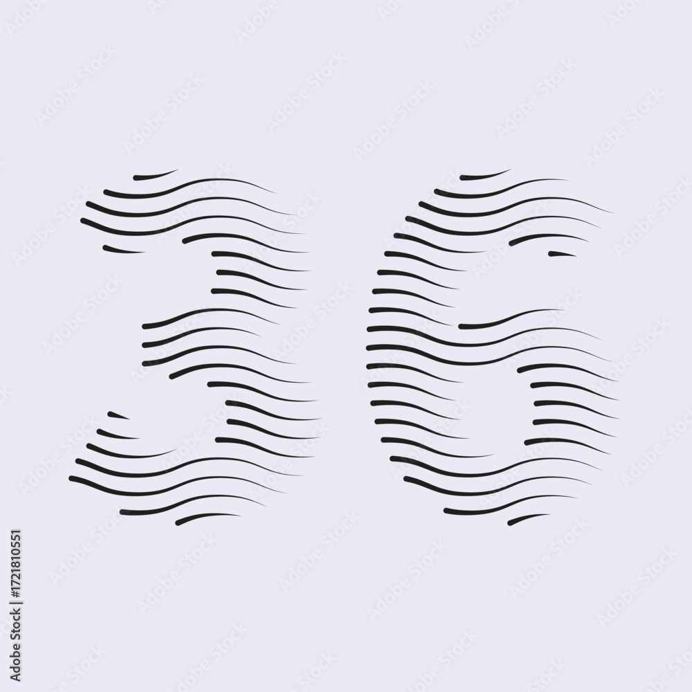 Obraz premium 36 Number Lines Logo Icon vector and Illustration