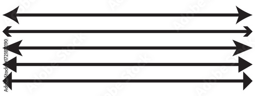 Long straight double arrow icon set