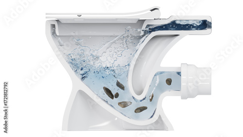 Canvas Print Sanitary ceramic toilet bowl with visible human excrement inside