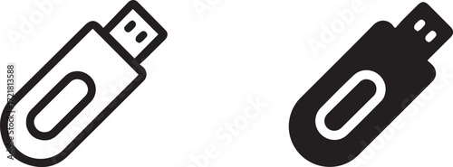 Vector art of two usb flash drive icons in different styles