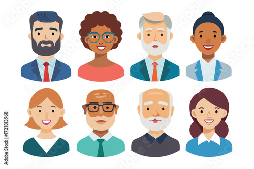 Diverse group of people in professional attire smiling together in a friendly setting
