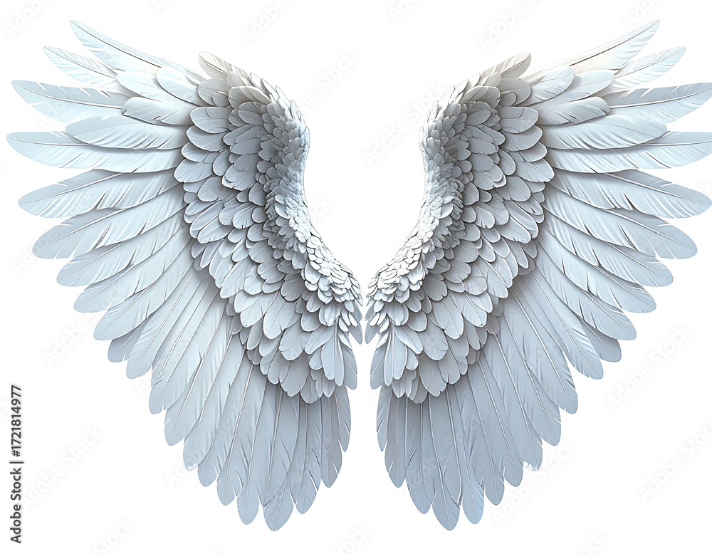Obraz premium Pair of symmetrical white angel wings (3)